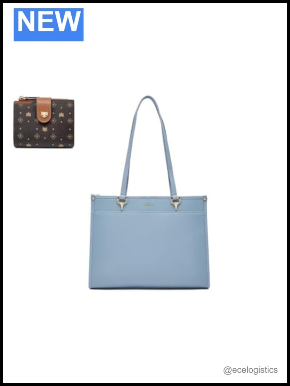 Genuine Leather Tote Bag & Matching Small Wallet for Women, Large Capacity,